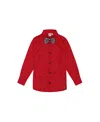 Deux Par Deux Boys' Printed Reindeer Poplin Shirt With Bow Tie - Little Kid In Jester Red