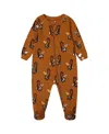 Deux Par Deux Baby Boy's Printed Organic Cotton One-piece Pajama Sloths On Tan Background In Sloths On Tan Background