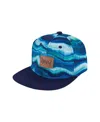 Deux Par Deux Boy's Printed Cap Blue Wave And Black