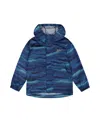 Deux Par Deux Little Boy's Printed Packable Windbreaker Blue Wave And Black