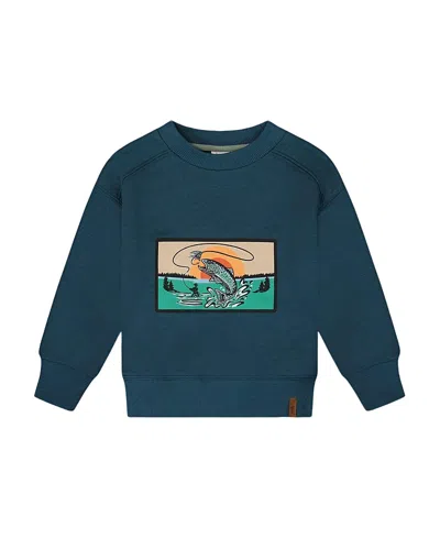 DEUX PAR DEUX DEUX PAR DEUX BOYS' PULLOVER FRENCH TERRY GRAPHIC SWEATSHIRT - LITTLE KID