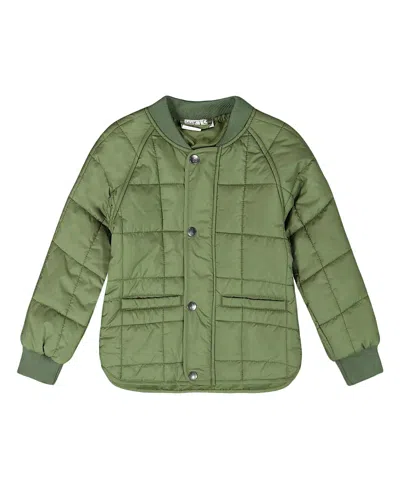 Deux Par Deux Boys' Quilted Mid-season Jacket - Little Kid In Green