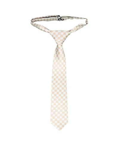 Deux Par Deux Boys' Sand Check Neck Tie - Little Kid In Neutral