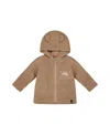 Deux Par Deux Boys' Sherpa Bear Hooded Zip Jacket - Baby In Brown