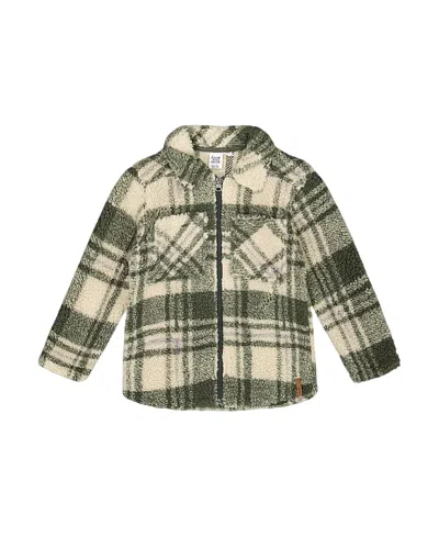 DEUX PAR DEUX DEUX PAR DEUX BOYS' SHERPA LONG SLEEVE ZIP FRONT OVERSHIRT - LITTLE KID, BIG KID