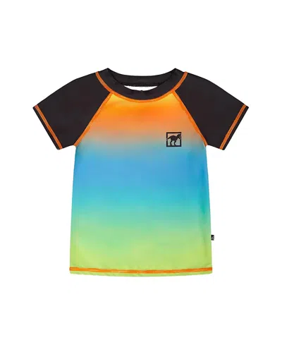 Deux Par Deux Boys' Short Sleeve Gradient Rashguard - Baby In Multi