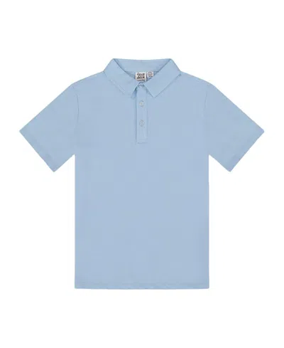 Deux Par Deux Boys' Short Sleeve Polo Shirt - Little Kid In Blue