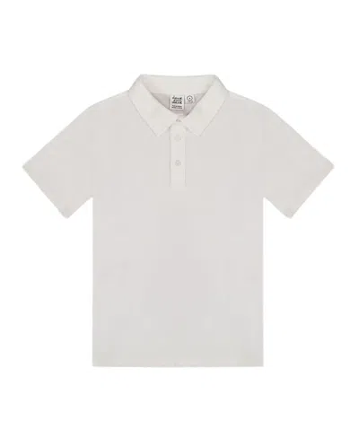 Deux Par Deux Boys' Short Sleeve Polo Shirt - Little Kid In White