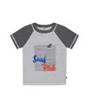 Deux Par Deux Boy's Short Sleeve Rashguard Dark And Light Gray