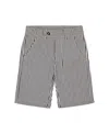 Deux Par Deux Boy's Slant Pocket Bermuda Shorts Navy Blue Striped In Navy Blue Striped