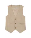 Deux Par Deux Boys' Sleeveless Vest Light Taupe - Little Kid
