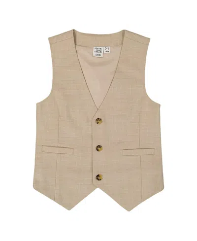 Deux Par Deux Boys' Sleeveless Vest Light Taupe - Little Kid