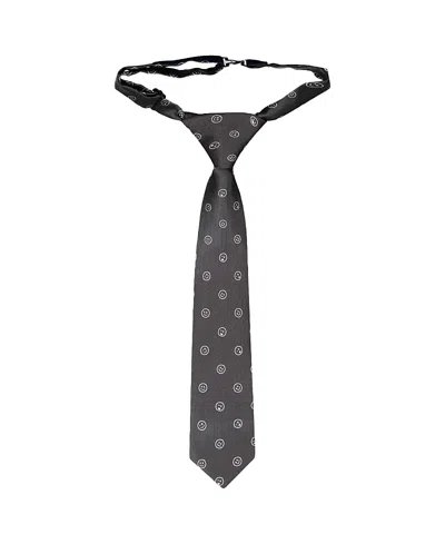 Deux Par Deux Kids'  Smiles Neck Tie In Gray