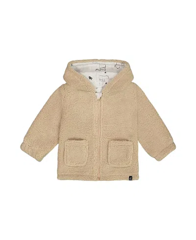 Deux Par Deux Boys' Soft Fleece Hooded Zip Jacket - Baby In Sesame