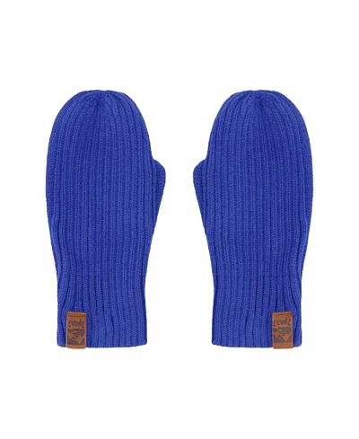 Deux Par Deux Boys' Soft Ribbed Knit Mittens - Little Kid, Big Kid In Blue