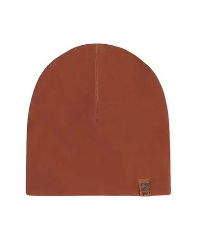 Deux Par Deux Boys' Stretch Jersey Beanie - Little Kid In Brown
