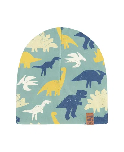Deux Par Deux Kids'  Stretch Jersey Dinosaur Beanie In Multi