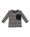 Deux Par Deux Boys' Striped Rib T-shirt - Little Kid In Peacoat