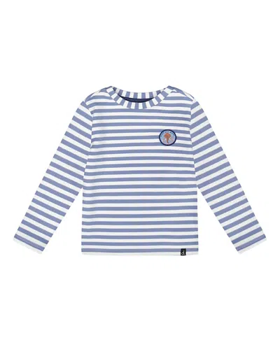 Deux Par Deux Kids'  Boys' Super Soft Long Sleeve Striped Jersey T-shirt - Baby In Blue