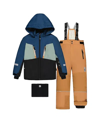 Deux Par Deux Boys' Teknik Fleece Jacket & Pants Two Piece Snowsuit - Little Kid, Big Kid In Multi