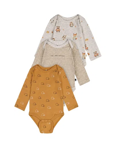 Deux Par Deux Boys' Three Pack Organic Cotton Onesie Printed Hedgehogs - Baby In Multi
