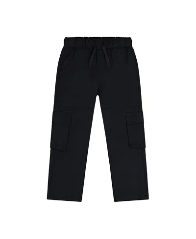 Deux Par Deux Boys' Twill Cargo Pocket Elastic Drawstring Waist Pants - Baby In Multi