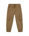 Deux Par Deux Boys' Twill Jogger Cargo Pants - Baby In Brown