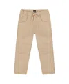 Deux Par Deux Boys' Twill Jogger Pants With Patch Pockets - Baby In Brown
