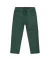 Deux Par Deux Boys' Twill Jogger Pants With Patch Pockets - Baby In Green
