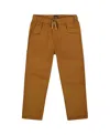 Deux Par Deux Twill Jogger Pants With Patch Pockets In Brown