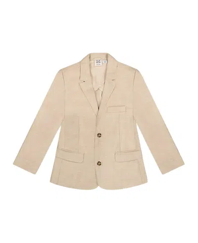 Deux Par Deux Boys' Two Button Blazer - Little Kid In Neutral