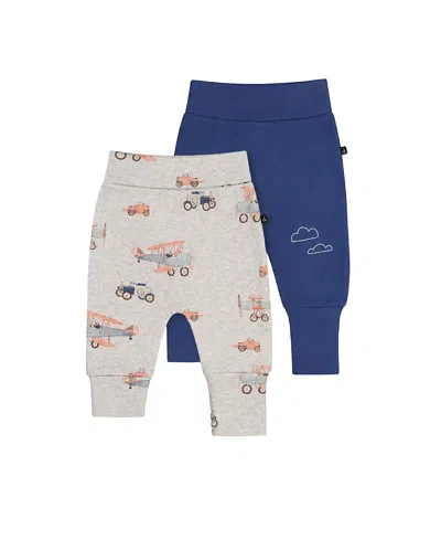 Deux Par Deux Boys' Two Pack Organic Cotton Evolutive Pants Printed Airplanes - Baby In Multi