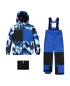 Deux Par Deux Boys' Two-piece Play Gradient Snowsuit - Little Kid In Blue