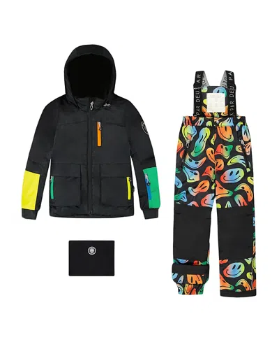 DEUX PAR DEUX DEUX PAR DEUX BOYS' TWO-PIECE PLAY SMILEY FACE SNOWSUIT - LITTLE KID