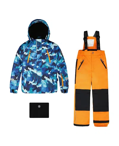 Deux Par Deux Boys' Two-piece Play Snowsuit - Little Kid In Blue