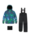 Deux Par Deux Boys' Two-piece Play Snowsuit Gradient Jacket - Little Kid, Big Kid In Multi