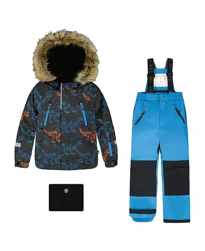 Deux Par Deux Boys' Two-piece Play Snowsuit Jacket - Little Kid In Blue