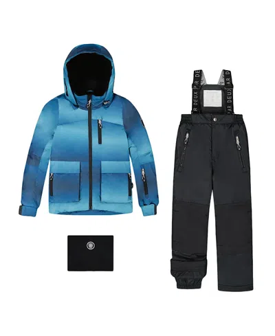 Deux Par Deux Boys' Two-piece Play Snowsuit With Printed Jacket And Solid Pant - Little Kid In Multi