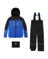 Deux Par Deux Boy Two-piece Teknik Snowsuit In Blue