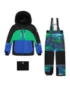 Deux Par Deux Boy Two-piece Teknik Snowsuit In Multi