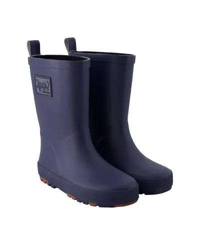 Deux Par Deux Boys' Waterproof Rain Boots In Natural Rubber - Little Kid, Big Kid In Multi