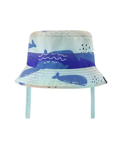 Deux Par Deux Boys' Wide Brim Blue Whale Beach Hat - Little Kid