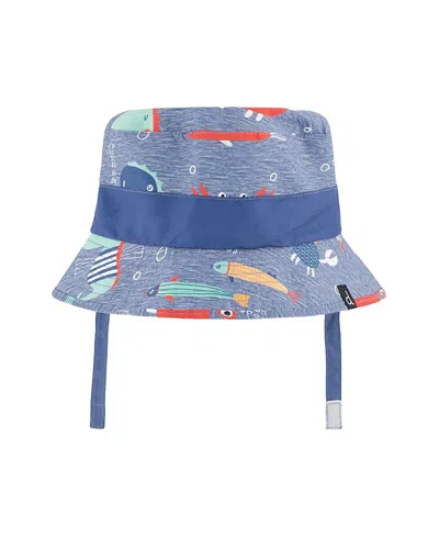 Deux Par Deux Boys' Wide Brim Marine Animal Print Beach Hat - Baby In Pink