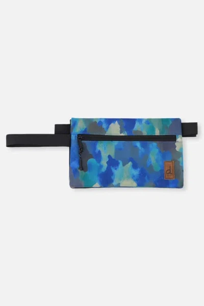 Deux Par Deux Kids'  Camouflage Durable Double-compartment Pencil Case In Blue And Grey Camouflage