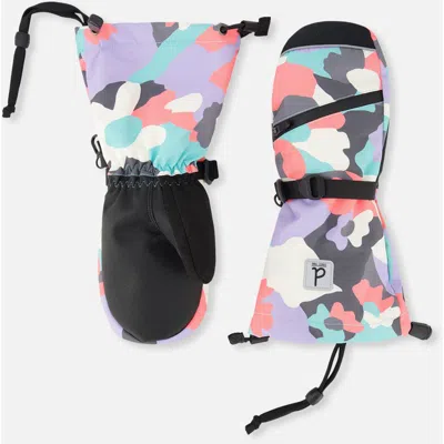 Deux Par Deux Kids'  Camouflage Teknik Waterproof Cordura Reinforced Winter Mittens In Multi