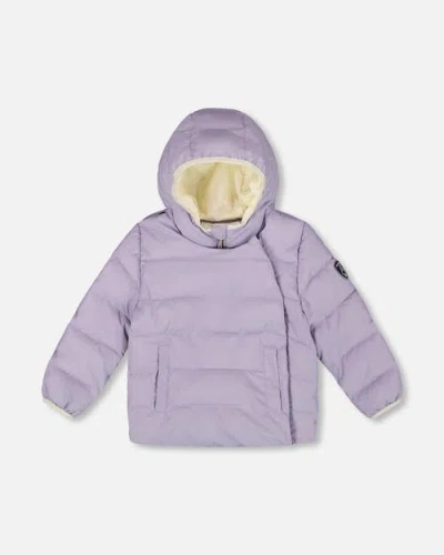 Deux Par Deux Babies'  Compressible Winter Puffy Coat Designed For Car Seat In Purple