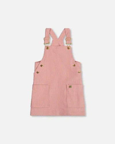 Deux Par Deux Kids'  Corduroy Overall Dress In Pink