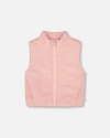 Deux Par Deux Corduroy Puffy Sleeveless Vest In Pink