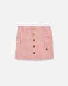 Deux Par Deux Corduroy Skirt With Cargo Pockets In Gold