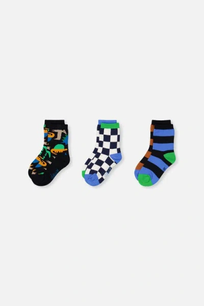 Deux Par Deux Kids'  Cotton Blend Soft Stretch Ribbed Cuff Socks In Multi